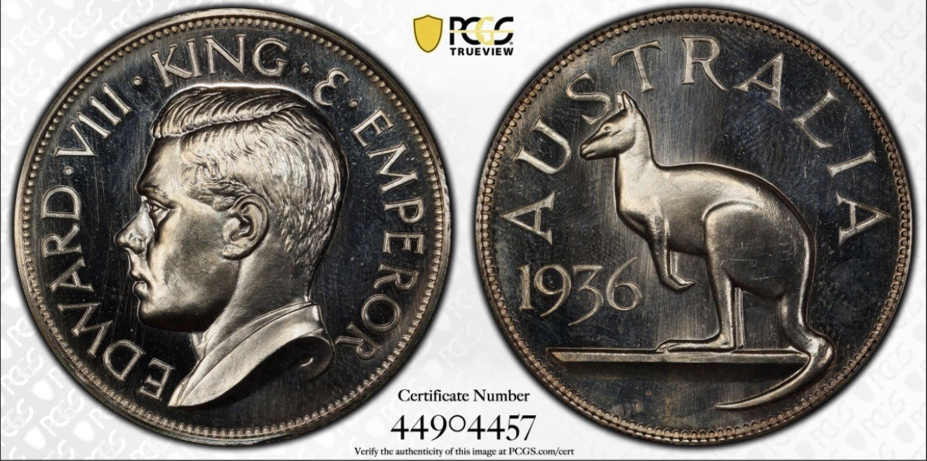 Australia 1936 (1955) Edward VII Fantasy Crown PCGS Graded PR65 Silver Medal