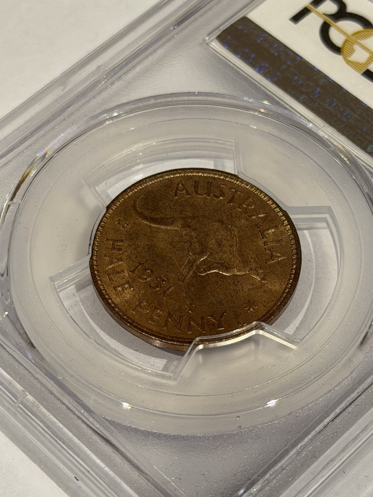 Australia 1951-PL Half Penny 1/2d PCGS Graded MS65RB Red Brown Copper Coin