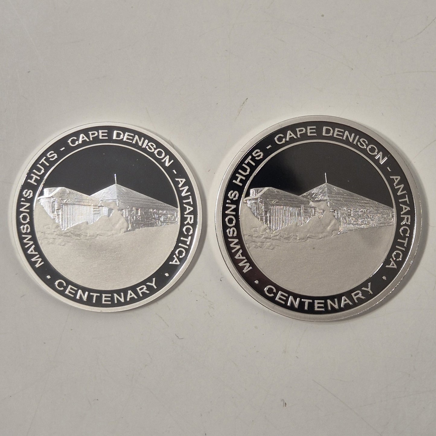 Australasian Antarctic Expedition Centenary Medallion Pair Sir Douglas Mawson