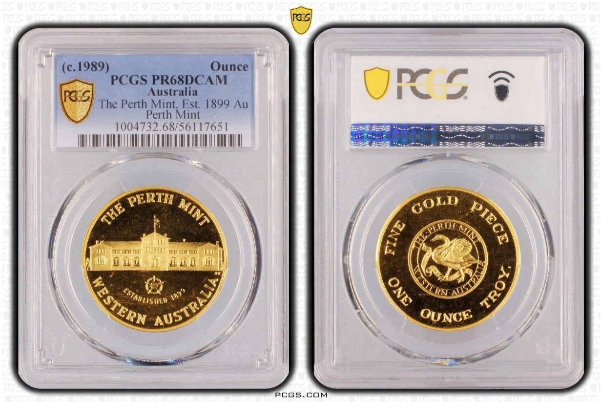 Western Australia Perth Mint Vintage 1oz 999 Fine Gold Piece PCGS PR68DCAM Medal