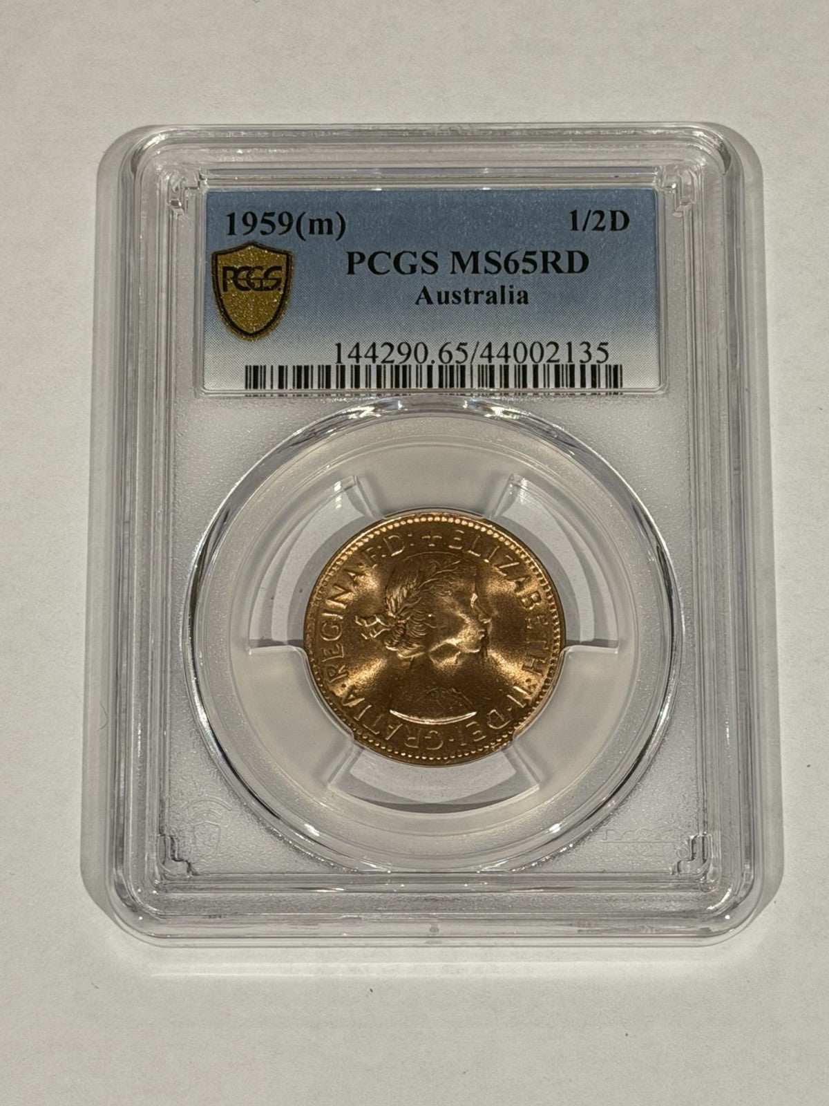 Australia 1959(m) Half Penny 1/2d PCGS Graded MS65RD Red Copper Coin