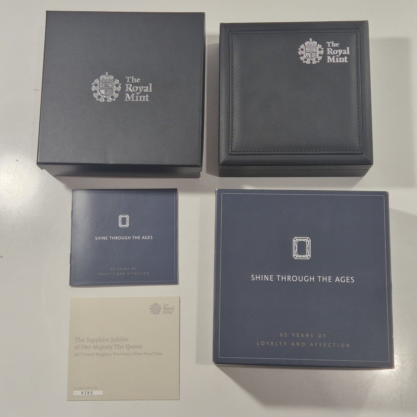 UK British 2017 Sapphire Jubilee Silver Proof £10 5oz Ten Pounds Crown Coin