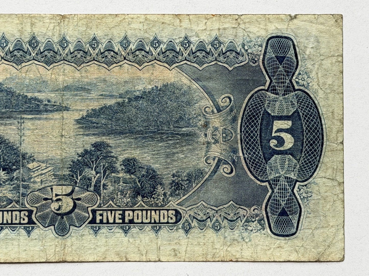 Australia 1928 Five Pound £5 Riddle/Heathershaw Paper Banknote Fine