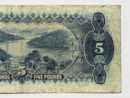 Australia 1928 Five Pound £5 Riddle/Heathershaw Paper Banknote Fine