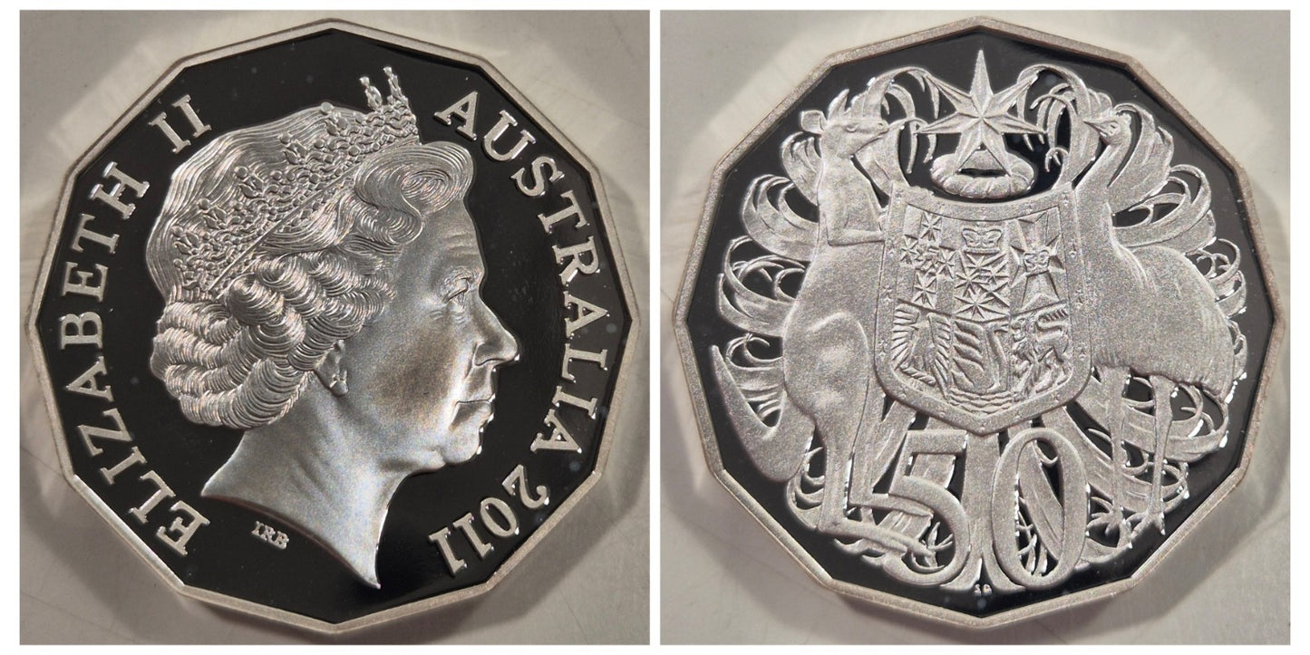 Australia 2011 Fifty Cents 50c Ex Fine Silver Proof Coin Set