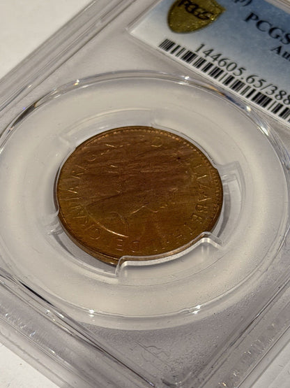 Australia 1961(p) Half Penny 1/2d PCGS Graded MS65RB Red Brown Copper Coin