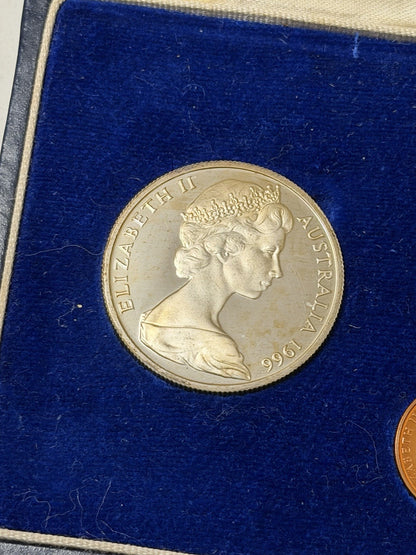 Australia 1966 Round Fifty Cents 50c Proof Set In Blue Case First Year Issue