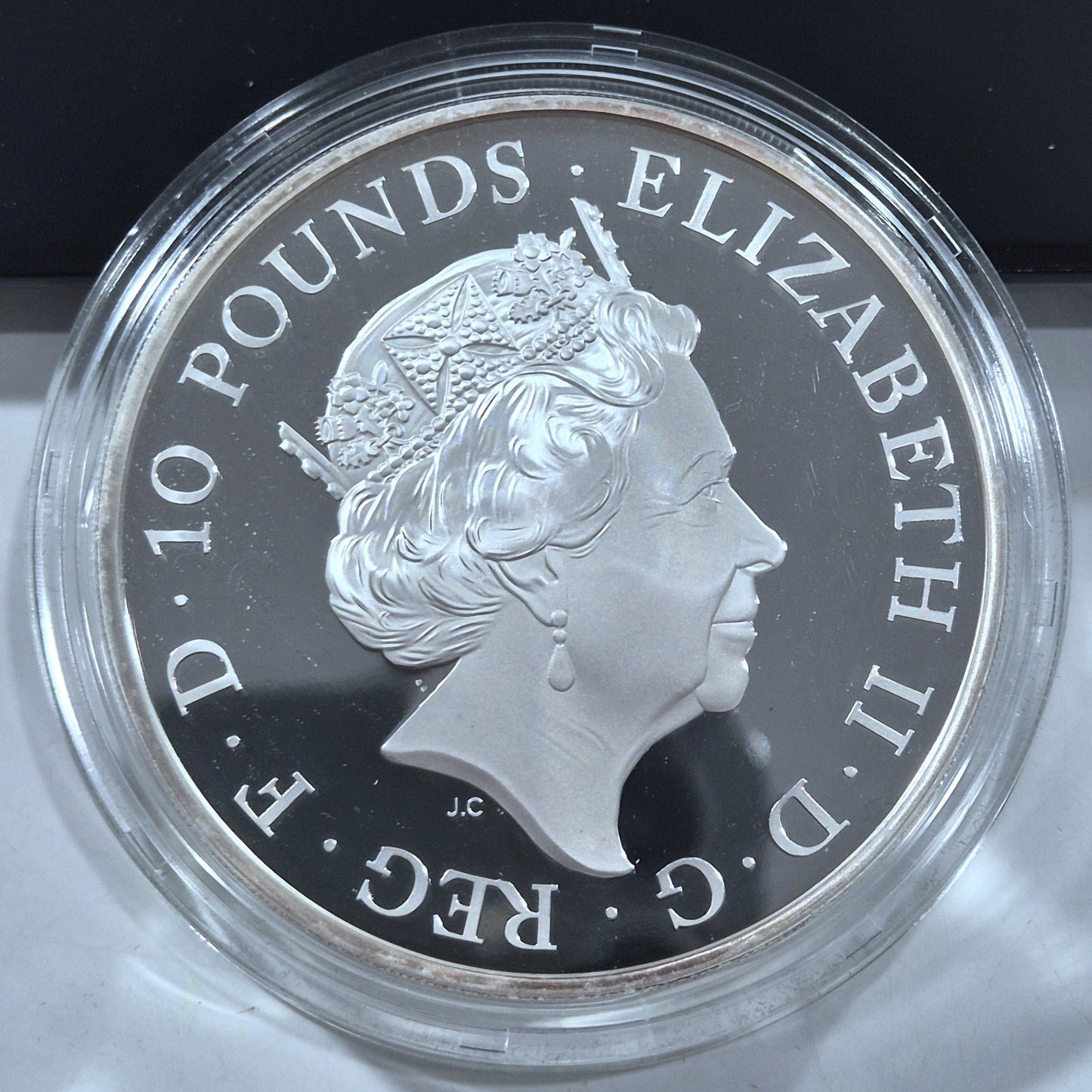 UK British 2017 Sapphire Jubilee Silver Proof £10 5oz Ten Pounds Crown Coin