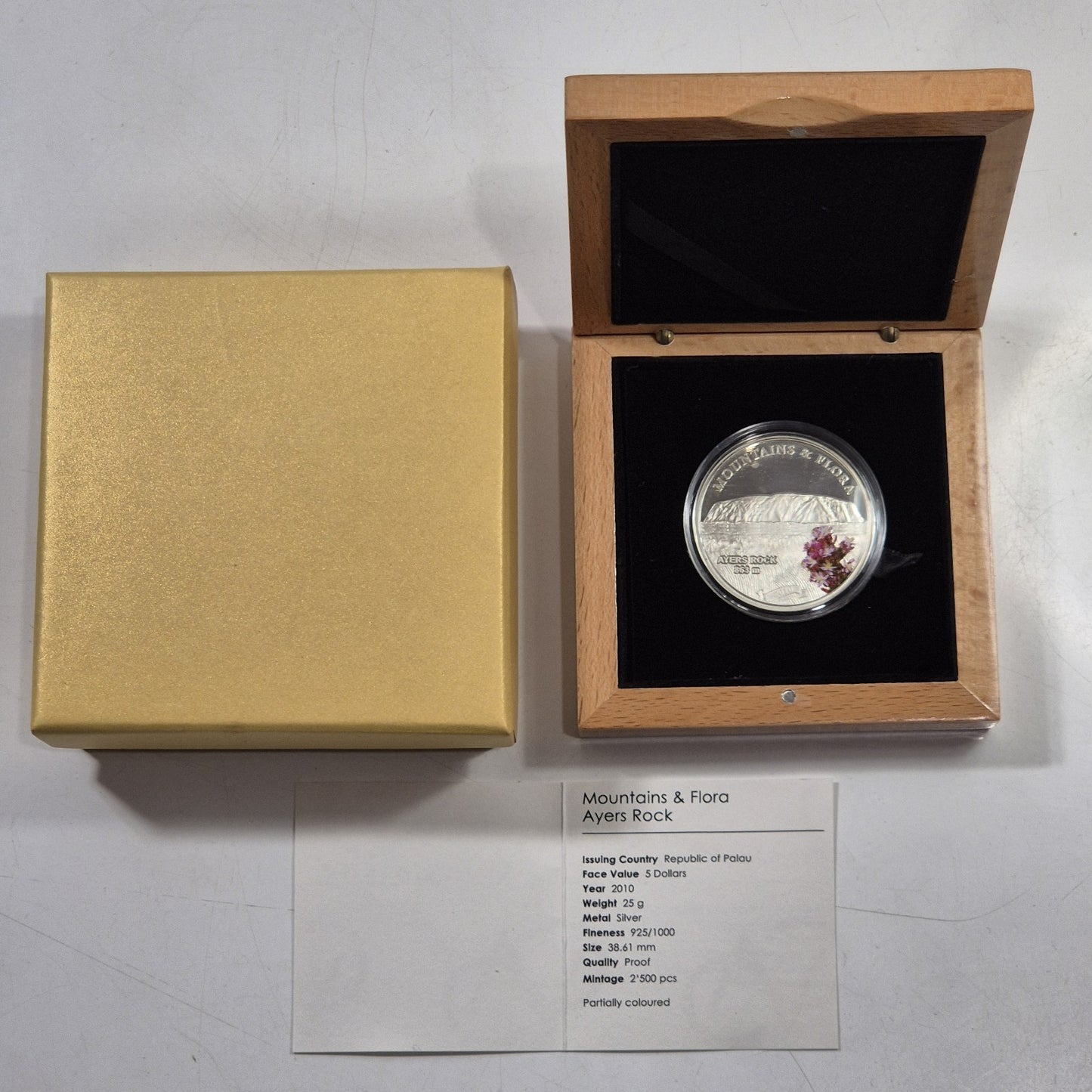 Palau 2010 Mountains & Flora: Ayers Rock $5 Silver Proof Coin
