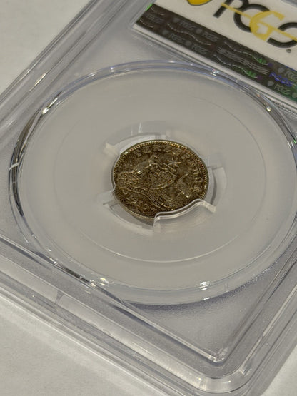 Australia 1910 3d Threepence PCGS Graded MS66 GEM Silver Coin