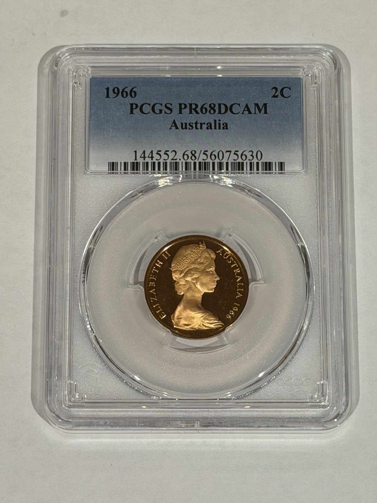 Australia 1966 2c Two Cents PCGS Graded PR68DCAM Proof Coin