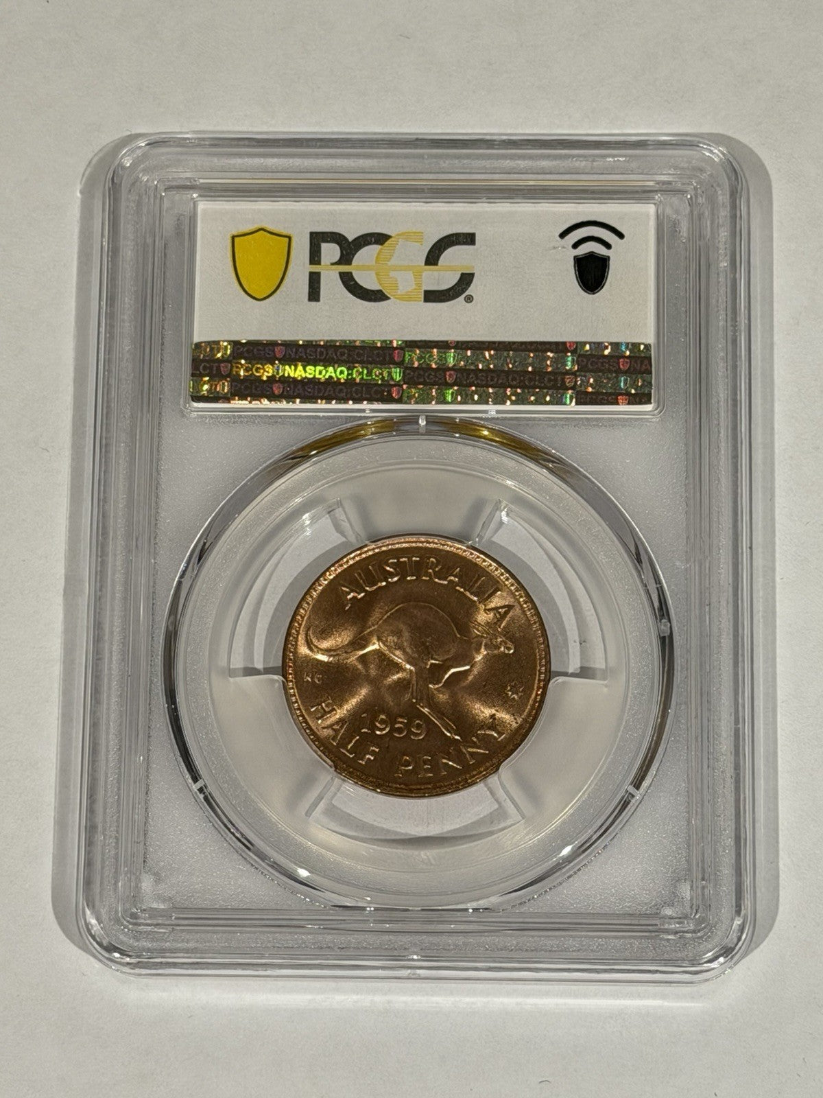 Australia 1959(m) Half Penny 1/2d PCGS Graded MS65RD Red Copper Coin