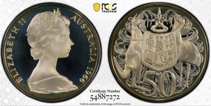 Australia 1966 50c Fifty Cents Silver Proof PCGS Graded PR68DCAM FDC