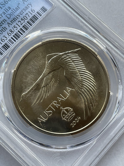 Australia 2024 Swan $1 One Dollar Pattern AlBr UNC PCGS Graded MS68 Medal