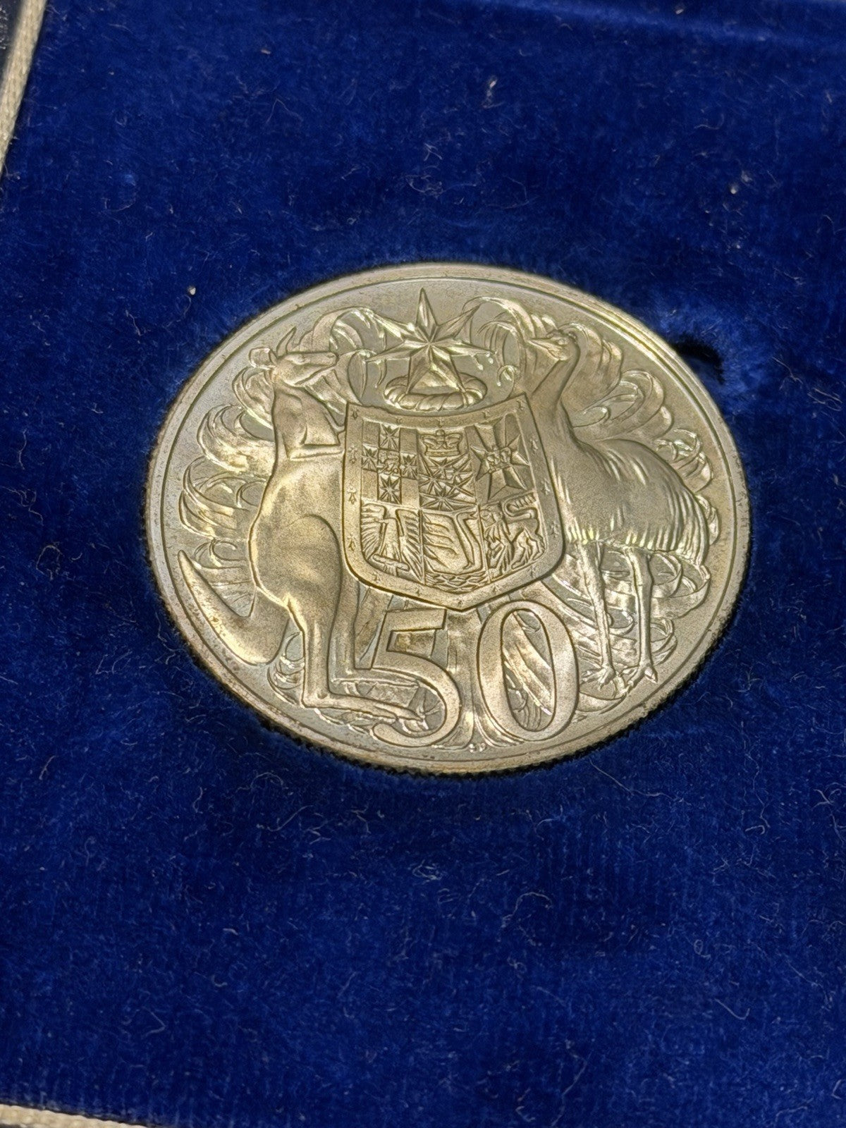 Australia 1966 Round Fifty Cents 50c Proof Set In Blue Case First Year Issue