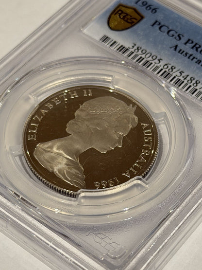 Australia 1966 50c Fifty Cents Silver Proof PCGS Graded PR68DCAM FDC