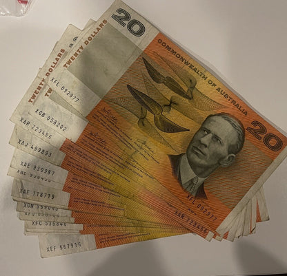 Commonwealth Of Australian $10 Ten & $20 Twenty Dollar Paper ONE OF EACH Circ 💸