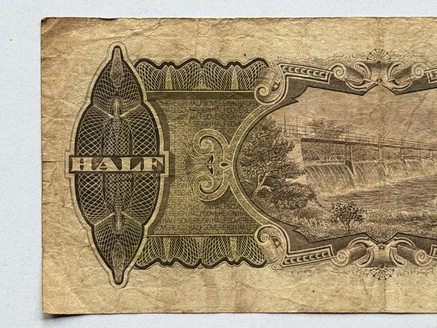 Australia 1928 Half Sovereign 10/- Riddle/Heathershaw Paper Banknote Fine