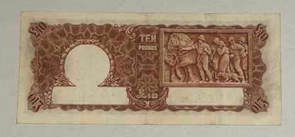 Australia 1943 £10 Ten Pound Armitage/McFarlane KGV Paper Banknote VF
