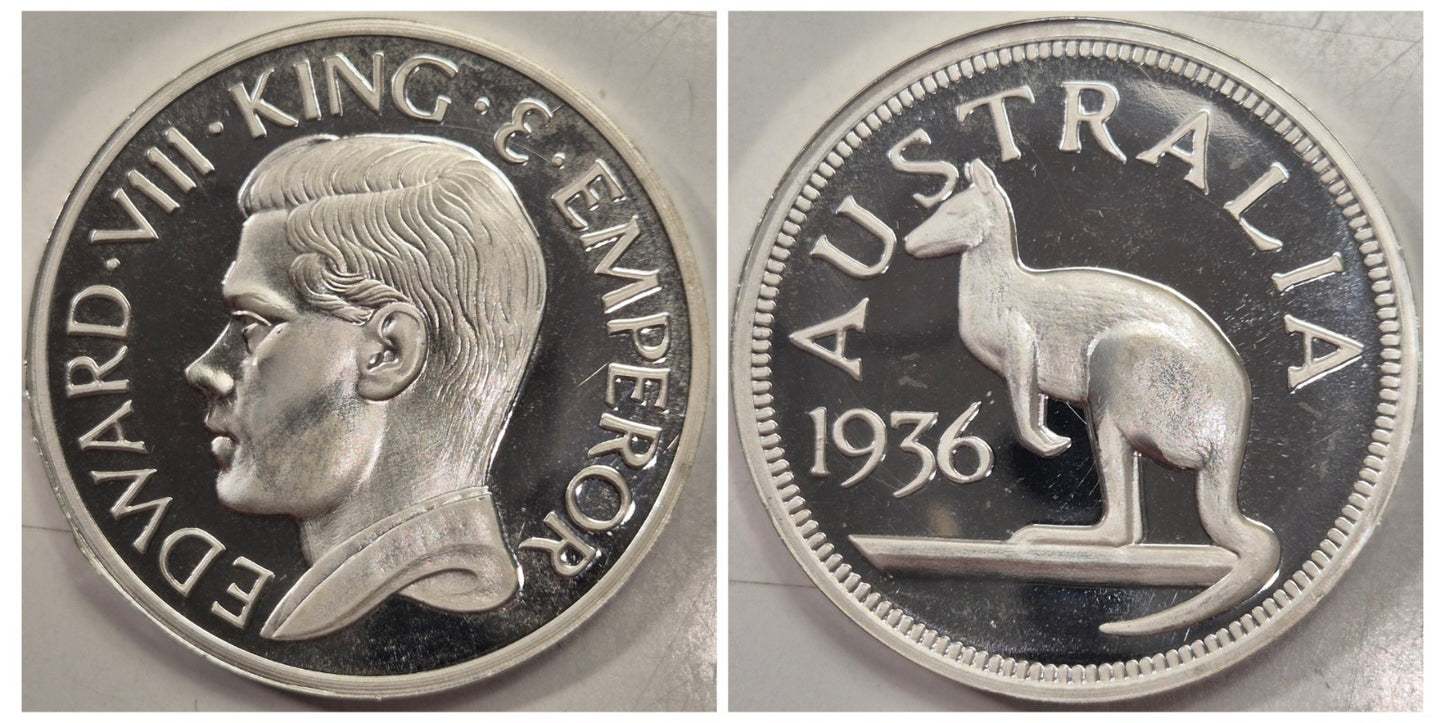 Australia 1936 Edward VIII Silver Proof Pattern Crown By Hearn