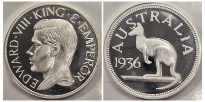 Australia 1936 Edward VIII Silver Proof Pattern Crown By Hearn