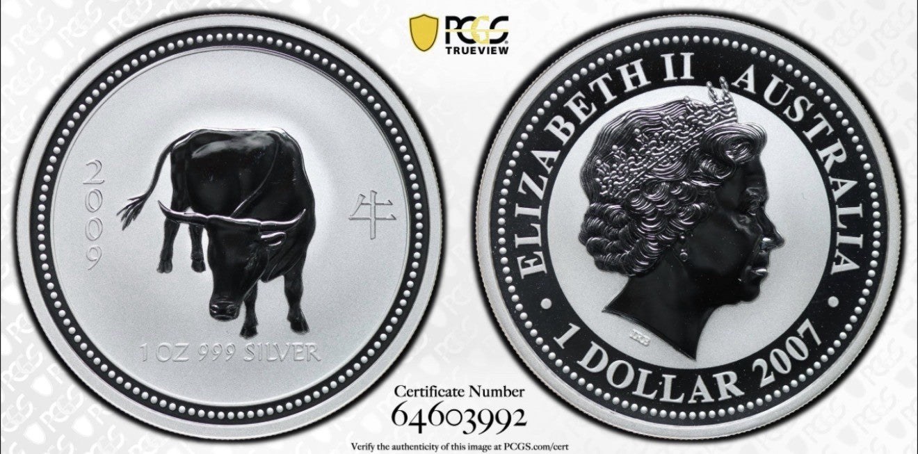 Australia 2007 2009 Year of the Ox 1oz BU Lunar Series I PCGS MS69