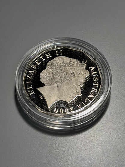 Australia 2000 50c Fifty Cents Millennium Flag Coloured Proof  Coin