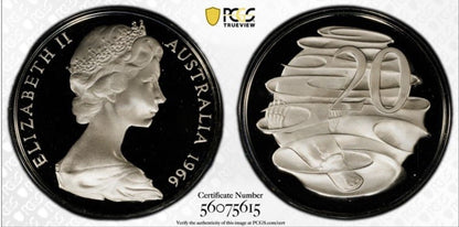 Australia 1966 20c Twenty Cents PCGS Graded PR69DCAM Proof Coin