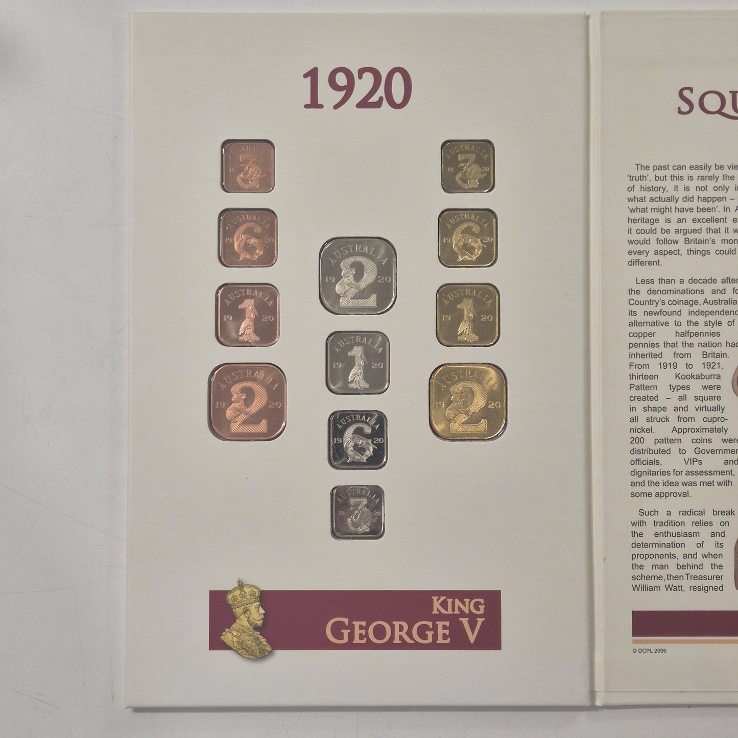 1920 & 1921 The Australian Square Pattern Collection Coin Set 013/750 Downies