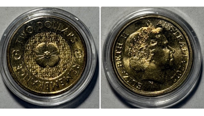 UNC Australia 2012 $2 Two Dollars Remembrance Day Gold Poppy Ex Security Bag