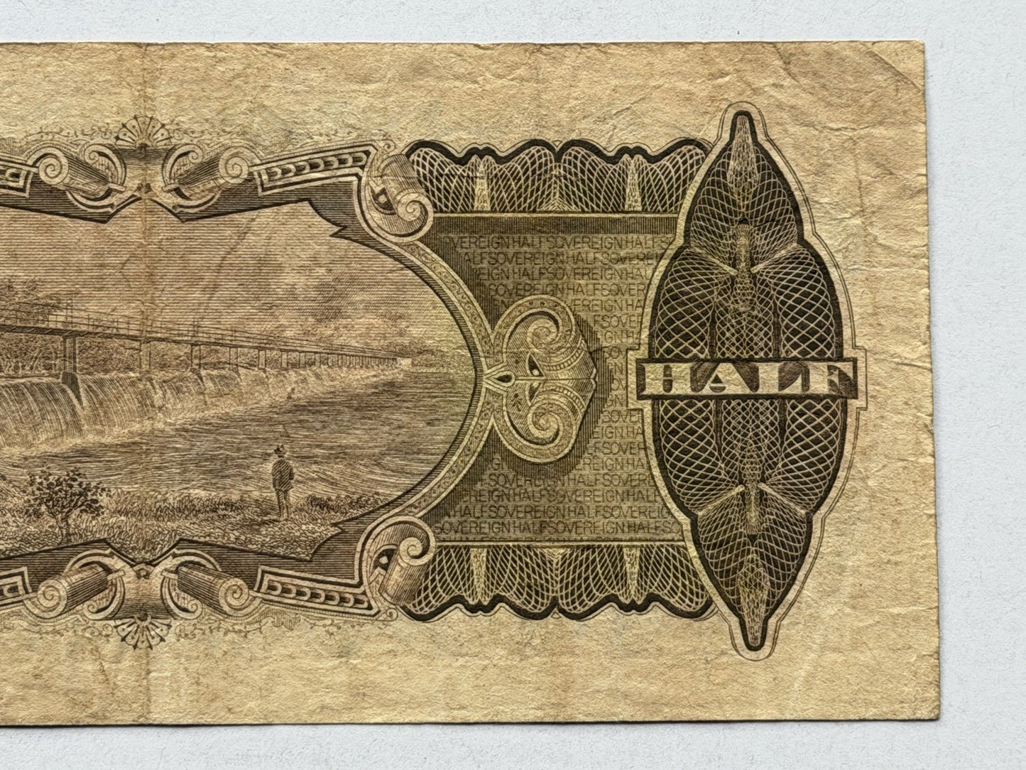 Australia 1928 Half Sovereign 10/- Riddle/Heathershaw Paper Banknote Fine