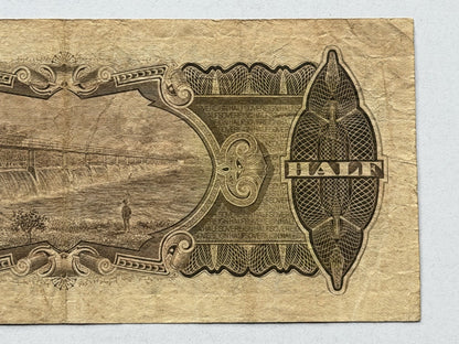 Australia 1928 Half Sovereign 10/- Riddle/Heathershaw Paper Banknote Fine