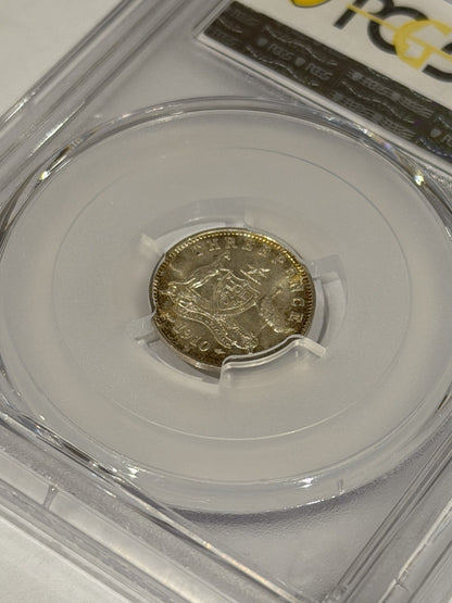 Australia 1910 3d Threepence PCGS Graded MS65 GEM Silver Coin