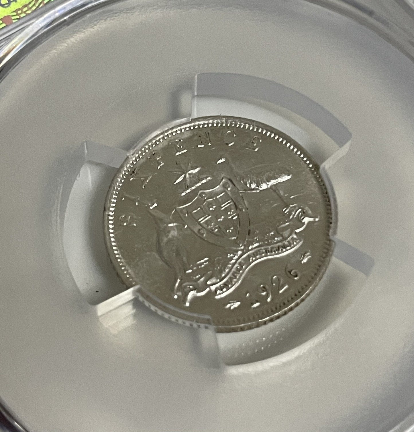 1926 Australian Sixpence 6d Brilliant Almost Uncirculated PCGS AU55 GEORGE V