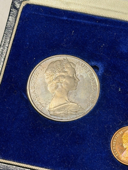 Australia 1966 Round Fifty Cents 50c Proof Set In Blue Case First Year Issue