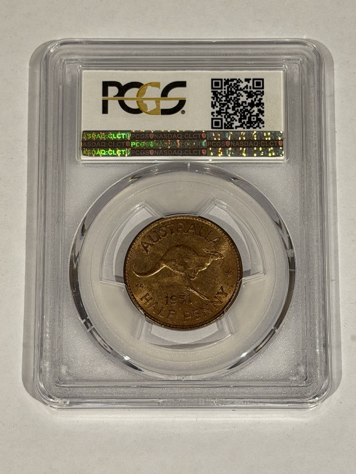 Australia 1951-PL Half Penny 1/2d PCGS Graded MS65RB Red Brown Copper Coin