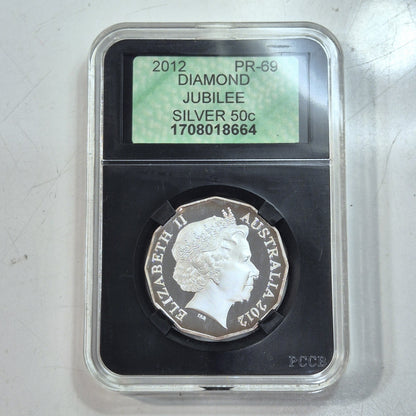 Australia 2012 Diamond Jubilee Fifty Cents 50c Silver Proof Coin APCGS PR69DCAM