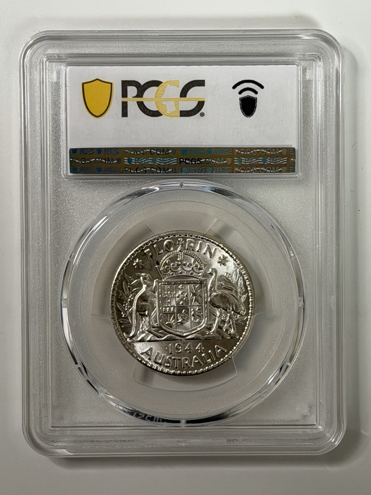 Australia 1944S Florin 2/- PCGS Graded MS64 UNC Silver Coin