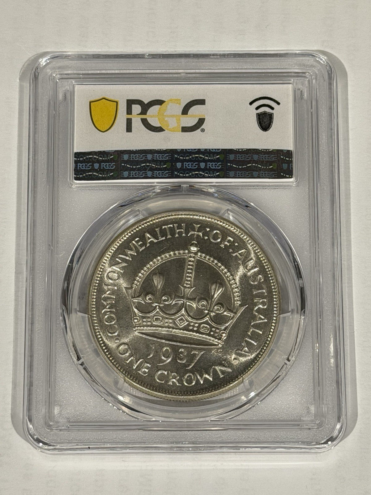 Australia 1937 Crown 5/- Five Shillings PCGS Graded MS64 Large Silver Coin