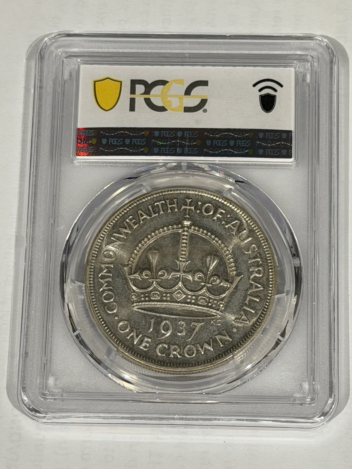 Australia 1937 Crown 5/- Five Shillings PCGS Graded MS64 Large Silver Coin