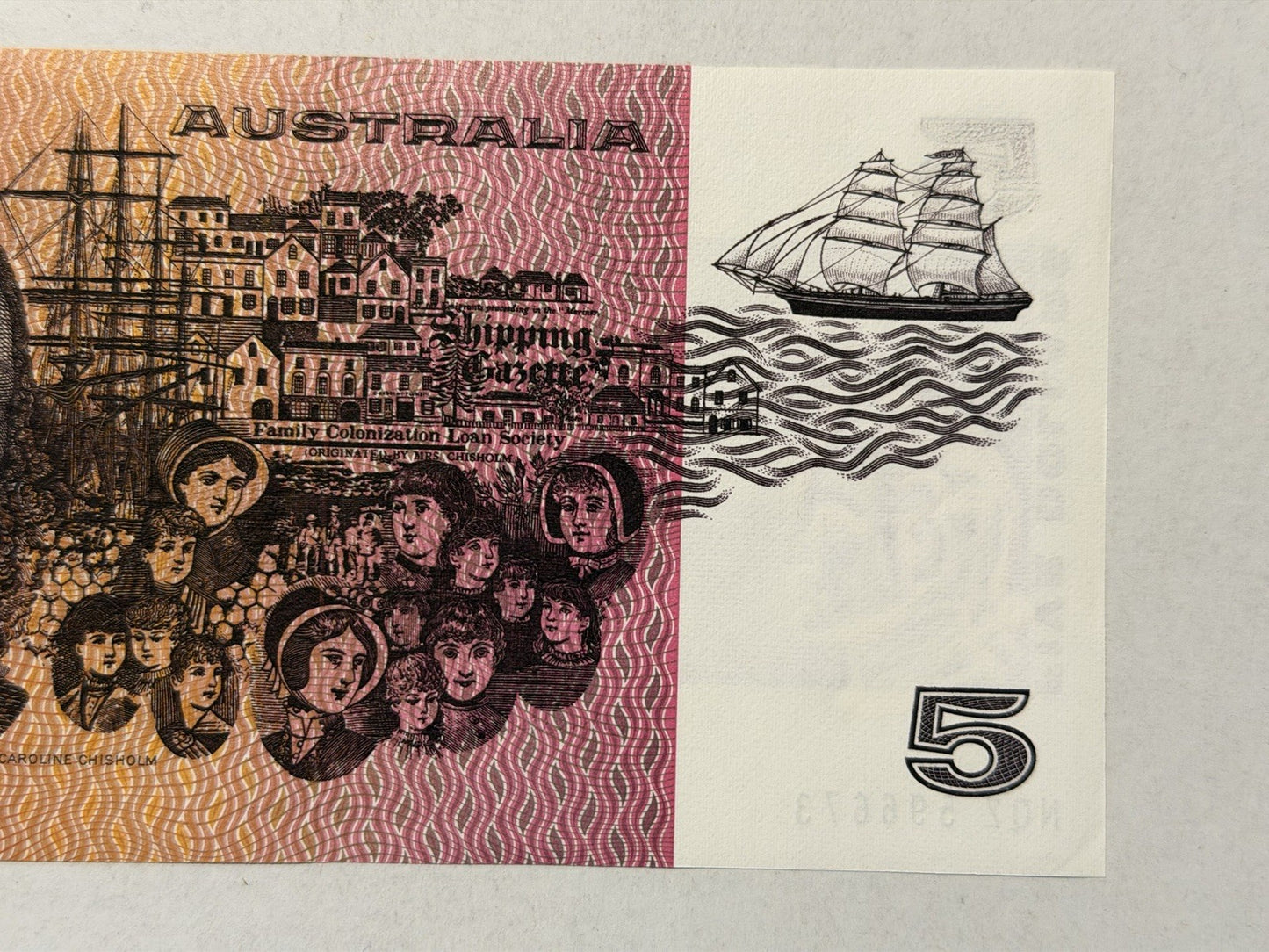 1x 1976 Australian Paper $5 Five Dollar Note Gothic Knight/ Wheeler from Bundle