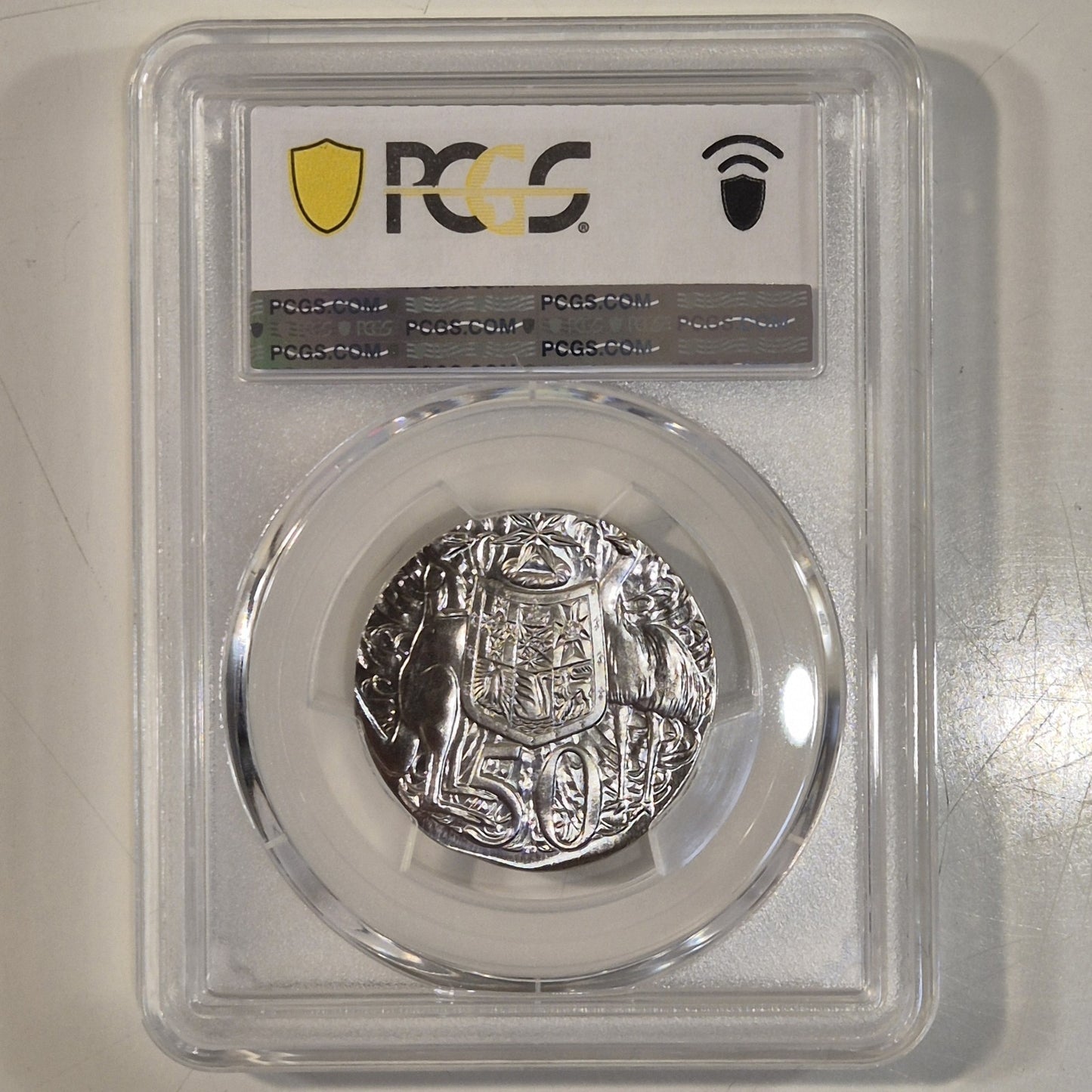 Australia 1996 50c Fifty Cents Error Struck On Thai Temple Planchet PCGS MS67