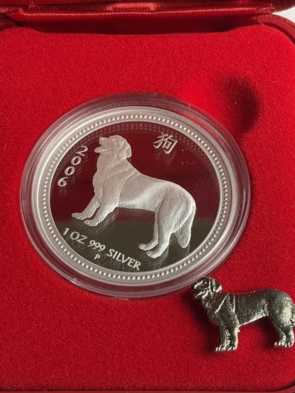 2006 Australia Perth Mint Lunar Dog 1oz $1 Series I Silver Proof Coin