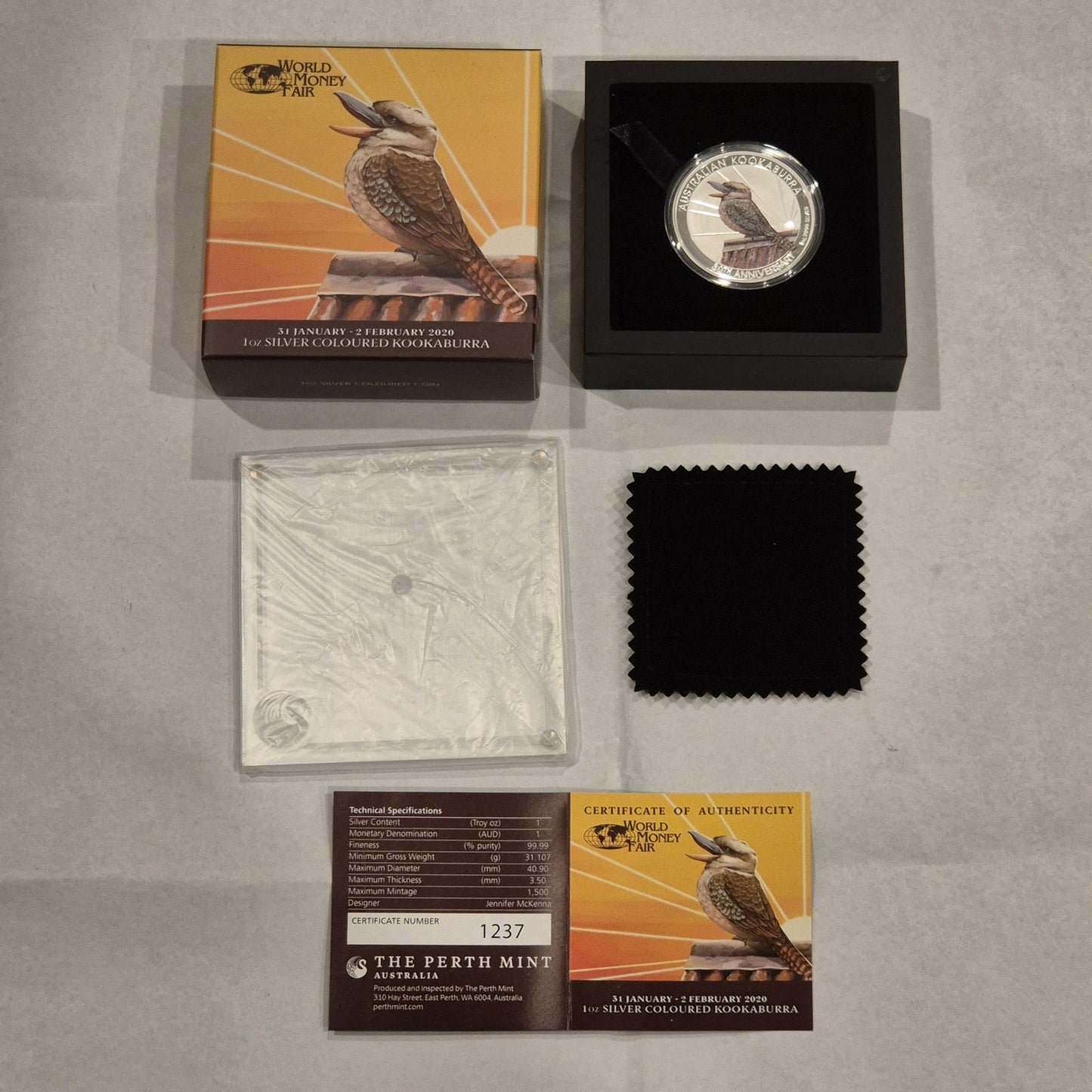 Australia 2020 Kookaburra WMF Special Edition 1oz Silver Coloured Coin RARE
