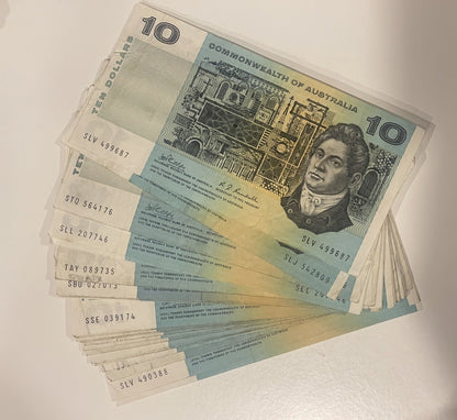 Commonwealth Of Australian $10 Ten & $20 Twenty Dollar Paper ONE OF EACH Circ 💸