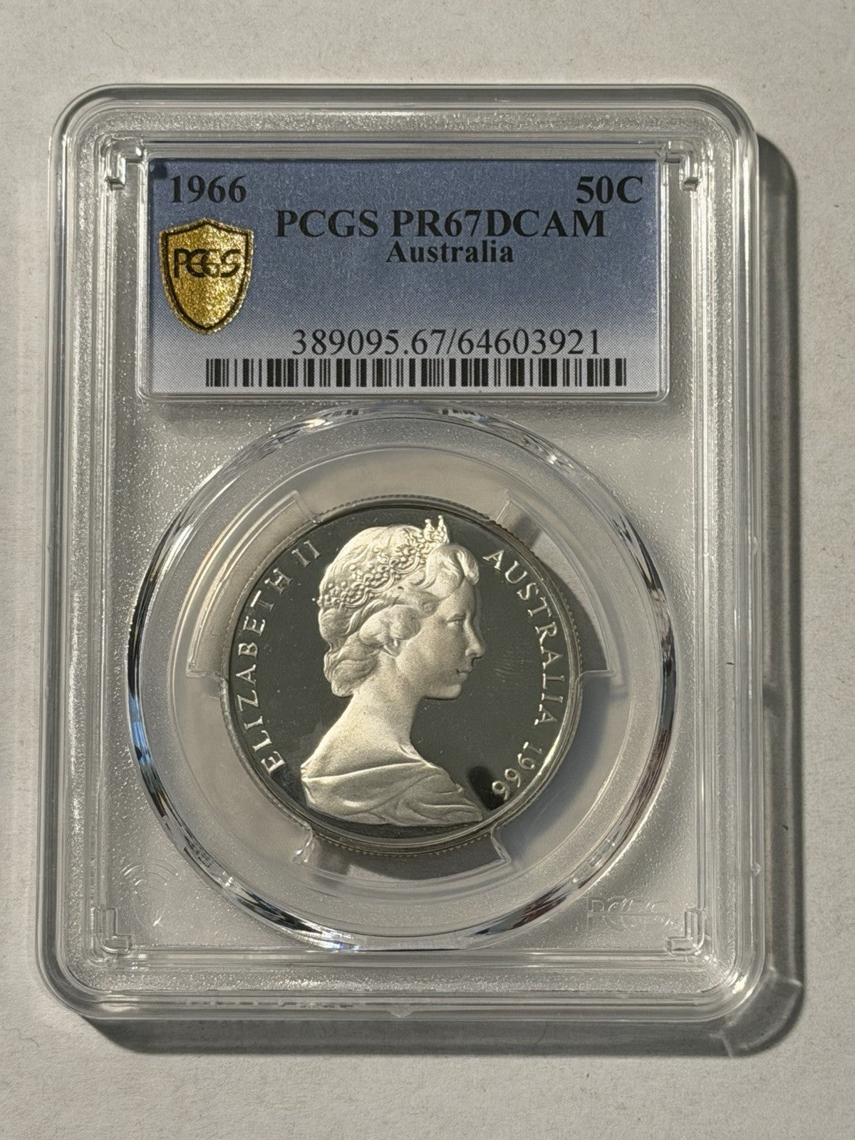 Australia 1966 50c Fifty Cents Silver Proof PCGS Graded PR67DCAM FDC