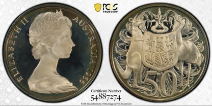 Australia 1966 50c Fifty Cents Silver Proof PCGS Graded PR68DCAM FDC