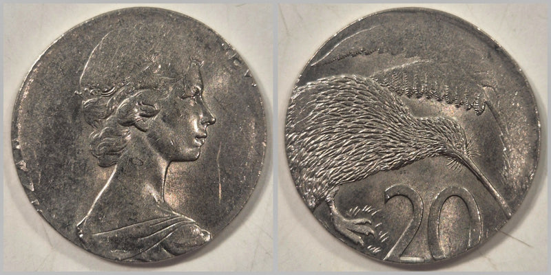New Zealand ND Error 20 Cents Struck On Foreign Planchet Uncirculated 5.05g