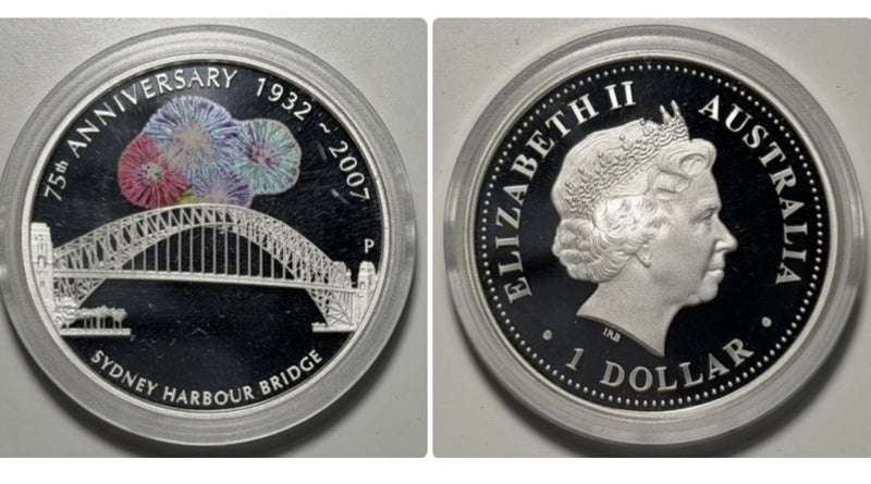 Australia 2007 Sydney Harbour Bridge $1 One Dollar 1oz 999 Silver Proof Coin