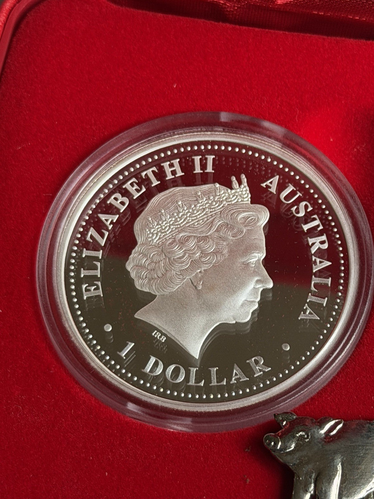 2007 Australia Perth Mint Lunar Pig 1oz $1 Series I Silver Proof Coin